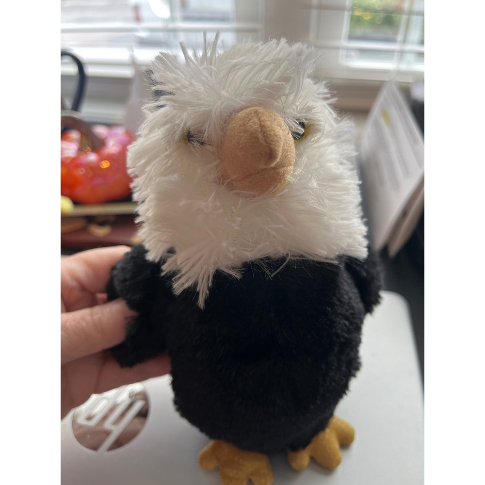 Aurora World Bald Eagle Plush Stuffed Animal Bird Black White 7 inch